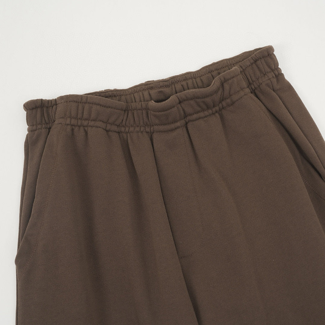 Prada Tonal Logo Label Hem Drawstring Straight Leg Cotton Trousers