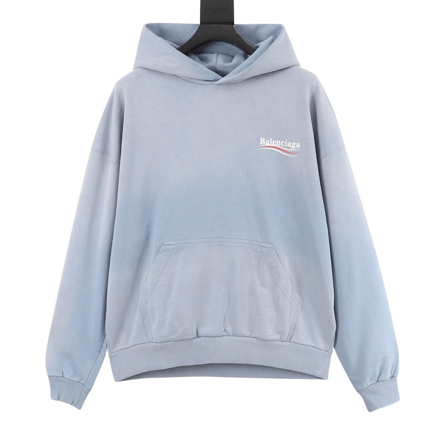 Balenciaga Political Campaign Logo Hoodie — Powder Blue