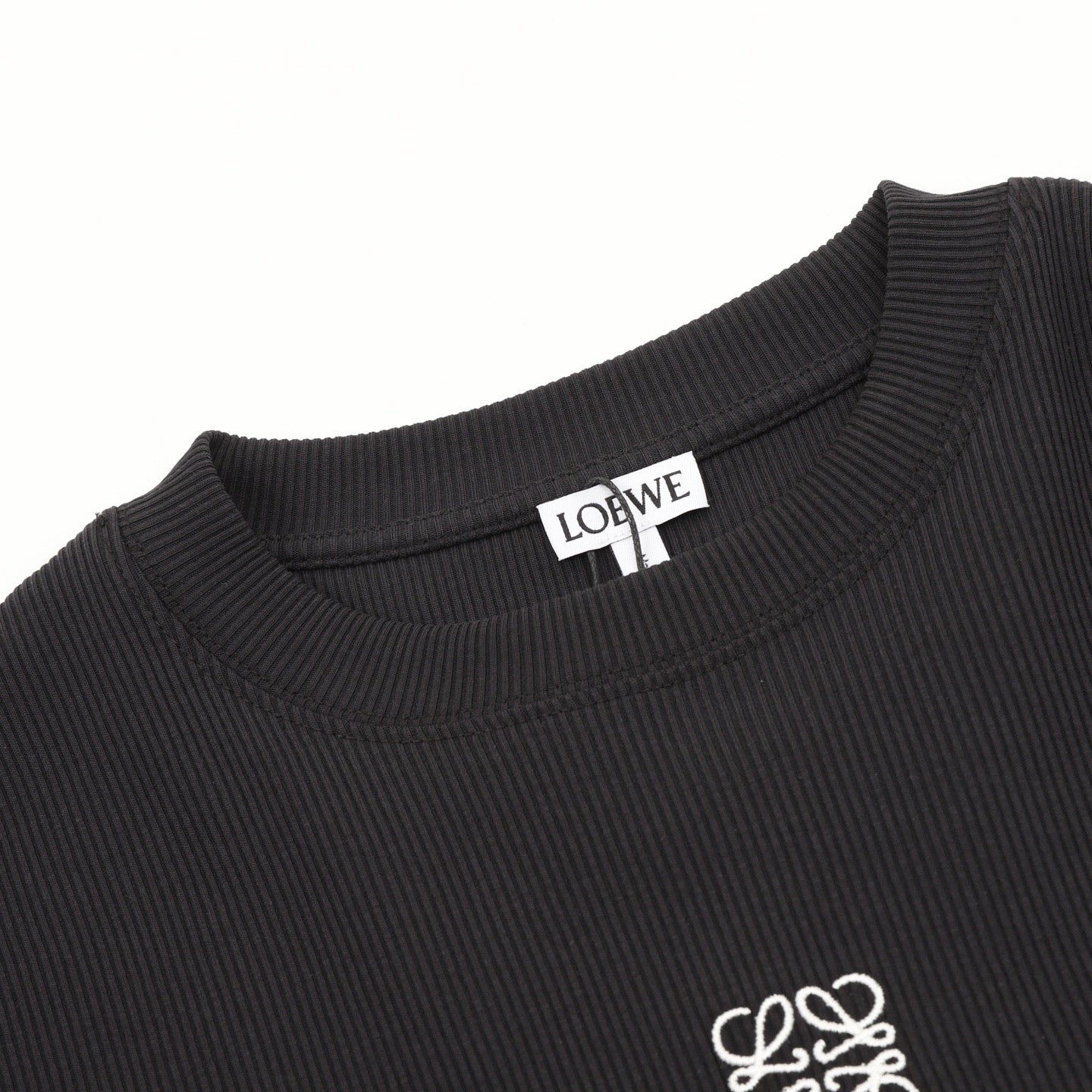 Loewe Anagram Embroidered Ribbed Long-Sleeve Top