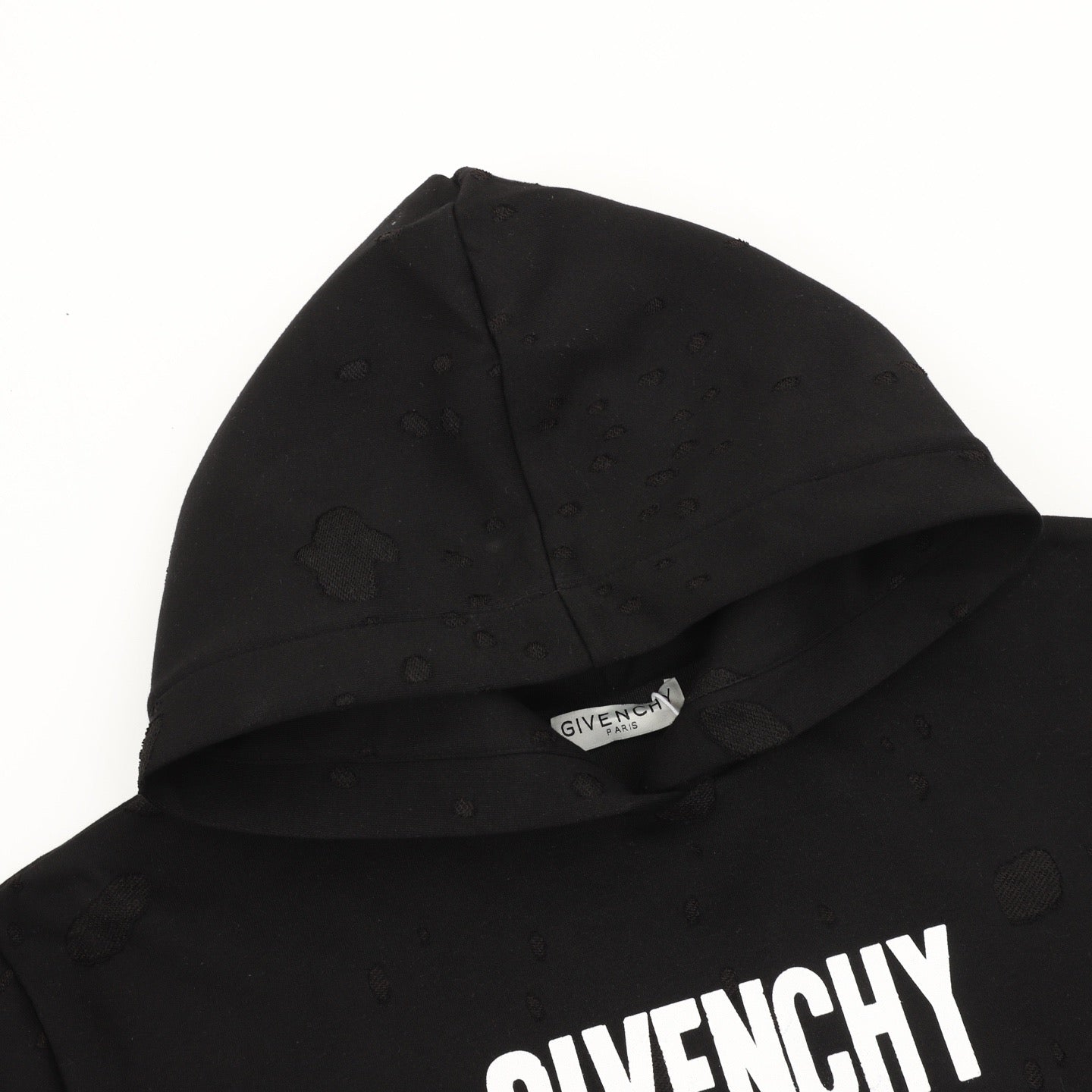 Givenchy Distressed Small Letter Print Hoodie