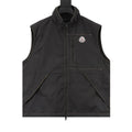 Moncler Women's & Men's Black Logo Patch Stand-Collar Zip-Up Vest