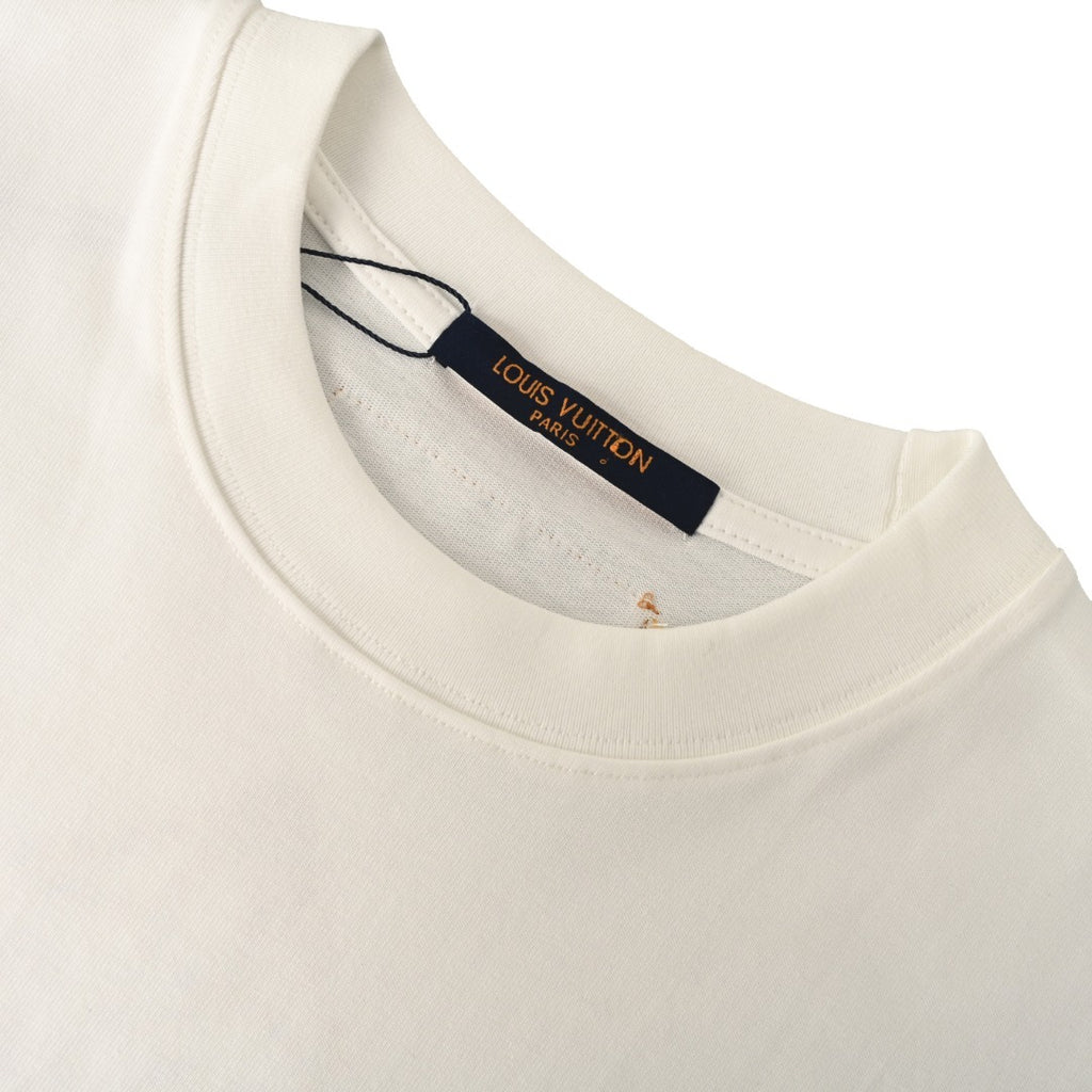 Louis Vuitton Multicolor Diamond Monogram Short-Sleeve T-Shirt in White