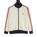 Adidas Originals American Retro Trefoil Track Jacket | Cream Burgundy Stripe Navy Trim