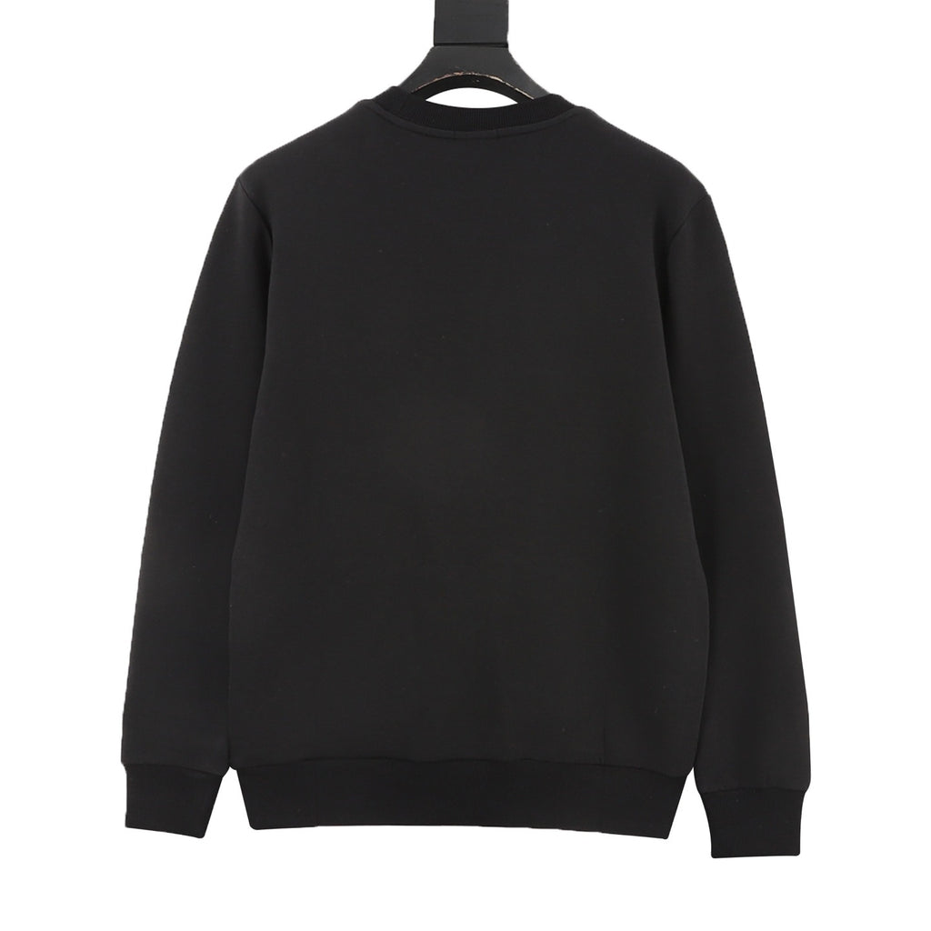 Dior Women's Men's Black Clover Embroidery Crewneck Sweatshirt