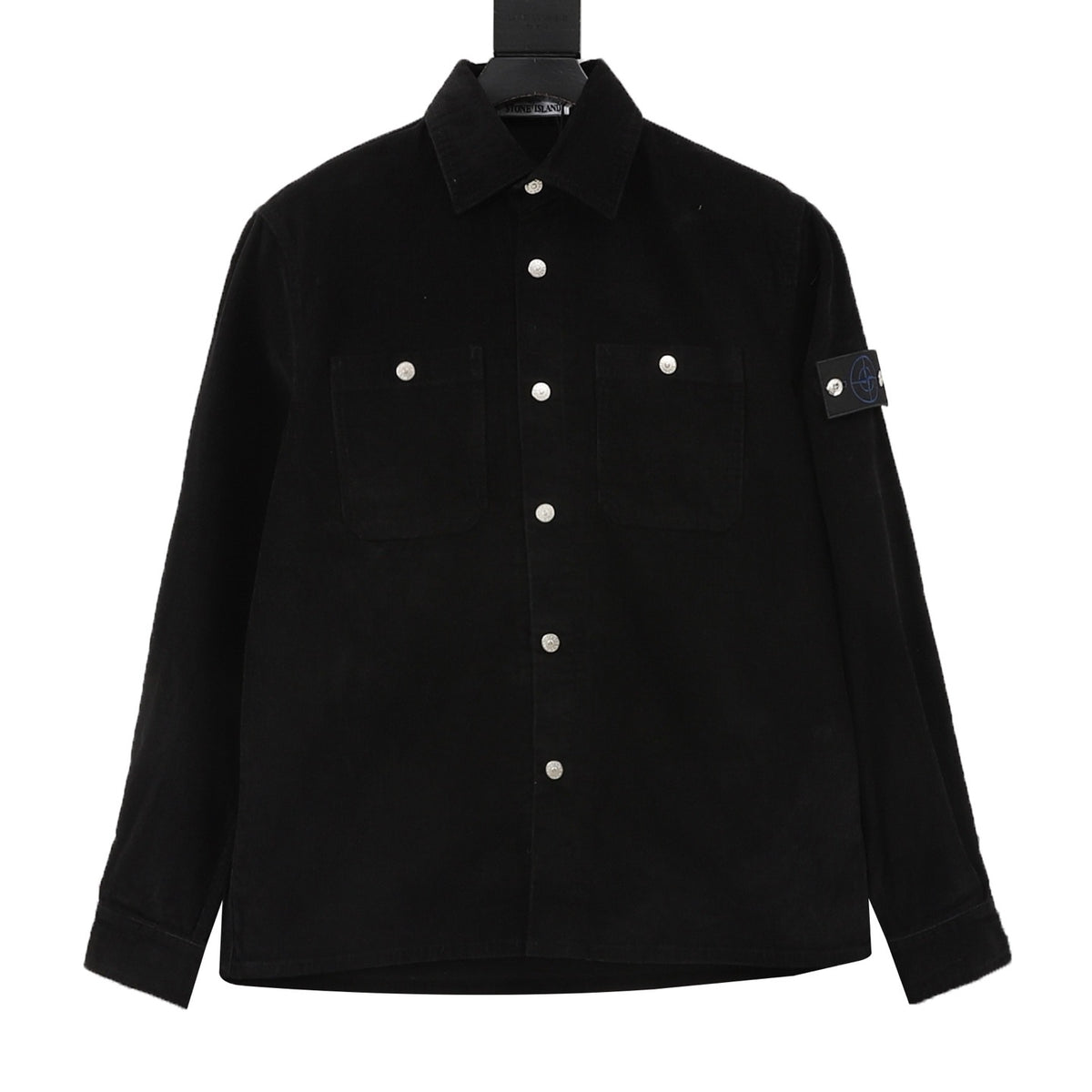 Stone Island Women's & Men's Black Corduroy Button-Up Shirt