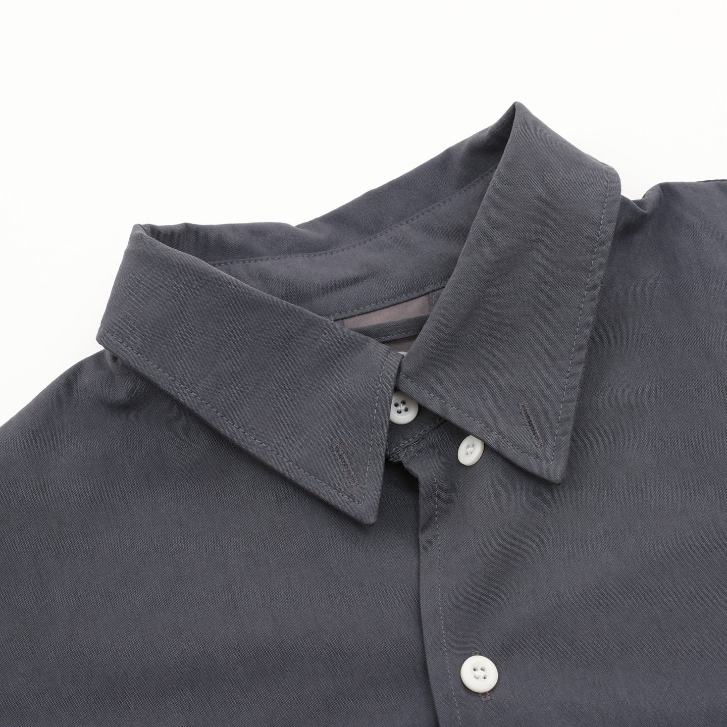 Miu Miu MM Embroidered Logo Shirt Collar Jacket | Slate Blue Elastic Hem Casual Outerwear