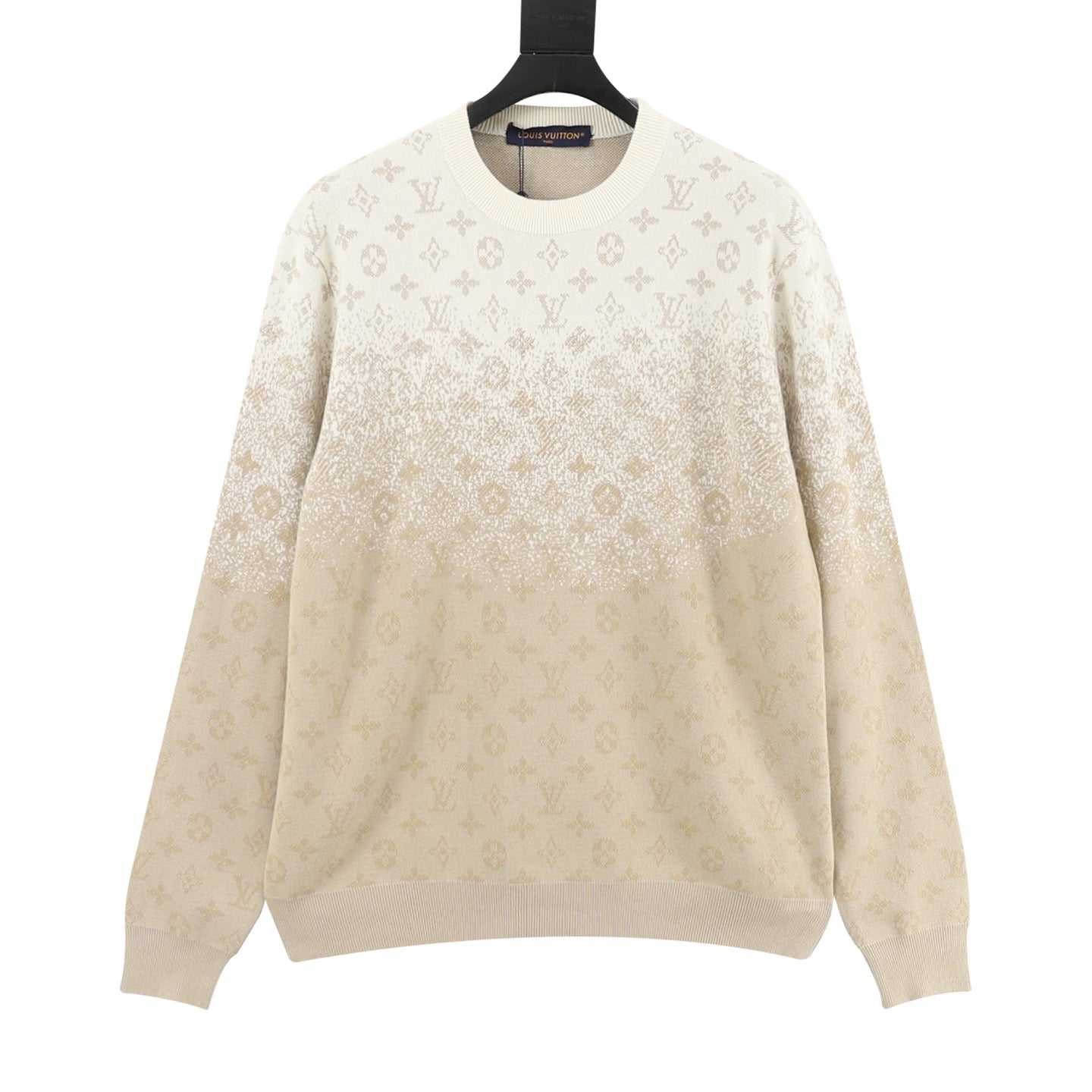 Louis Vuitton LV Monogram Gradient Knit Sweater | Khaki All-Over Print Luxury Knitwear
