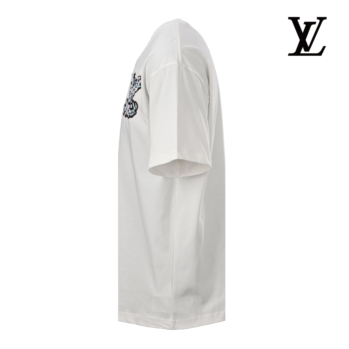 Louis Vuitton Men's White Floral Embroidered T-Shirt