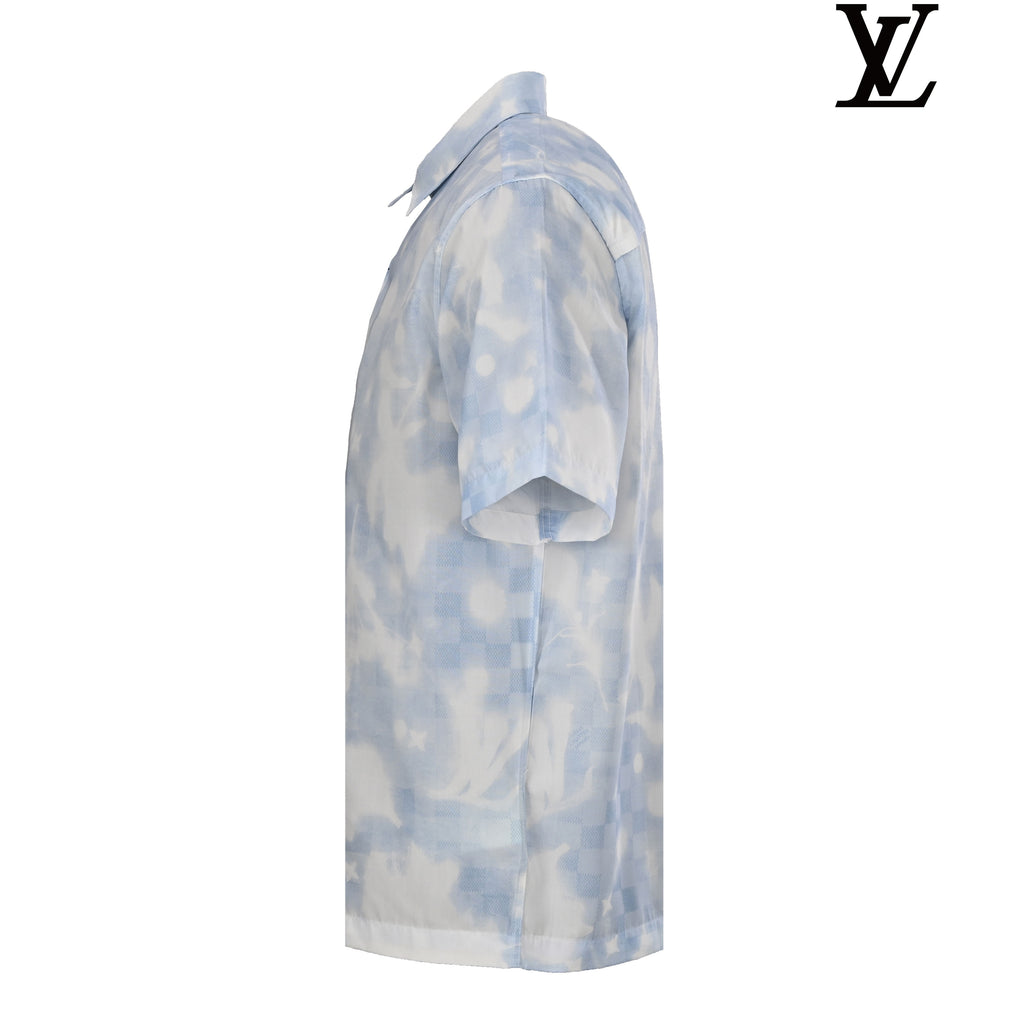 Louis Vuitton Men's Blue Tie-Dye Short Sleeve Shirt