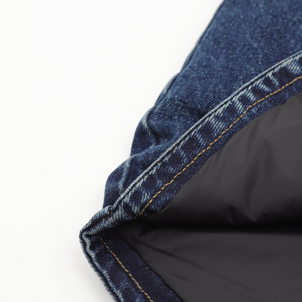 Prada Triangle Logo Western Yoke Quilted-Lined Denim Shirt Jacket