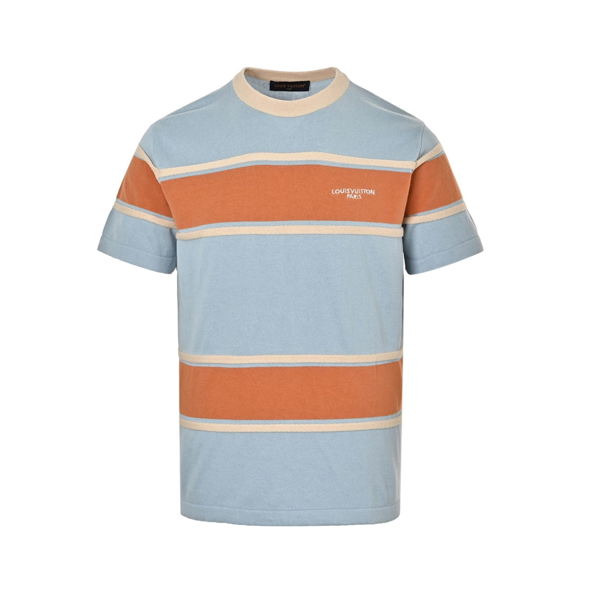 Louis Vuitton Women's / Men's Color-Block Striped Knit T-Shirt in Light Blue