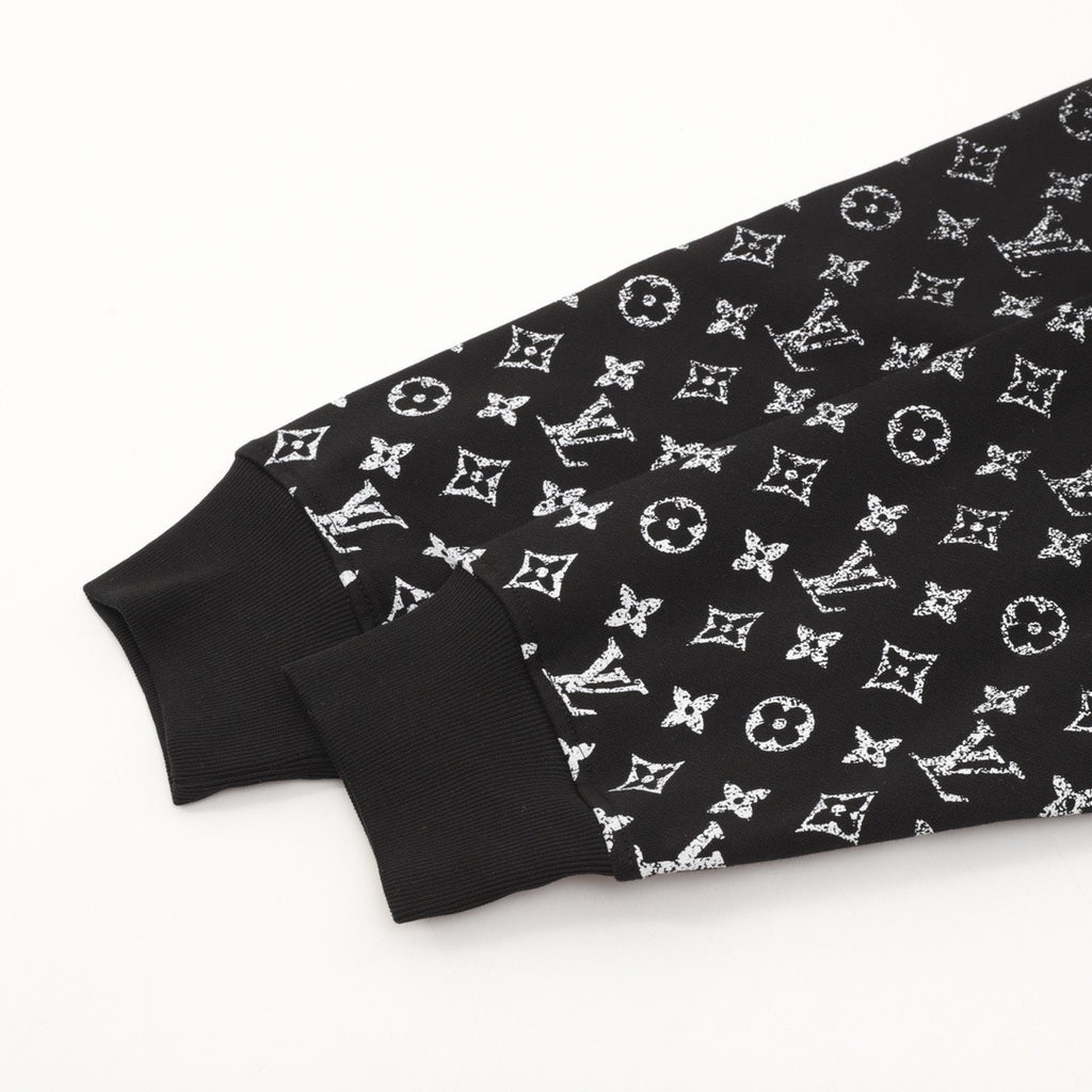 Louis Vuitton Women's Men's Black Gradient Monogram Print Hoodie