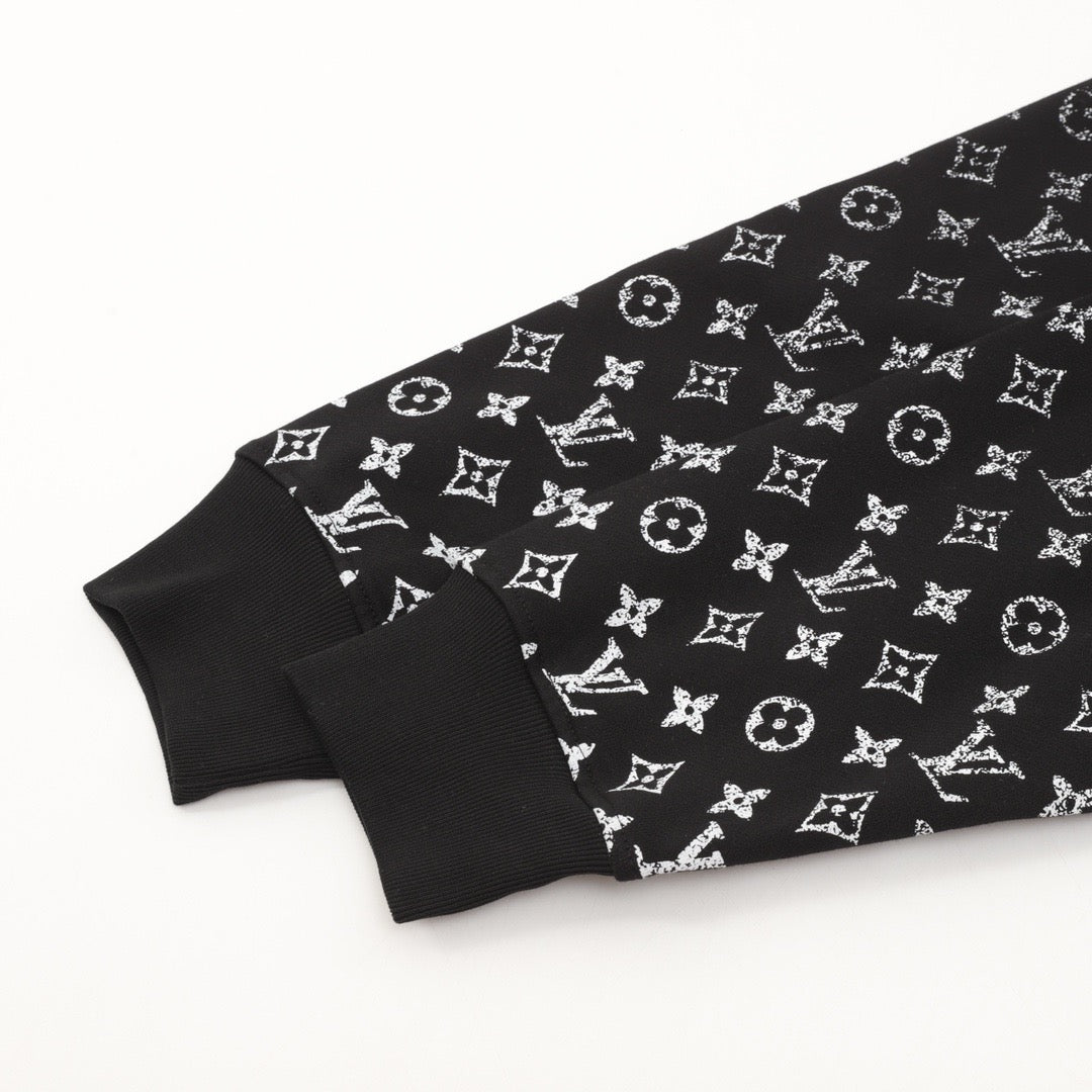 Louis Vuitton Women's Men's Black Gradient Monogram Print Hoodie