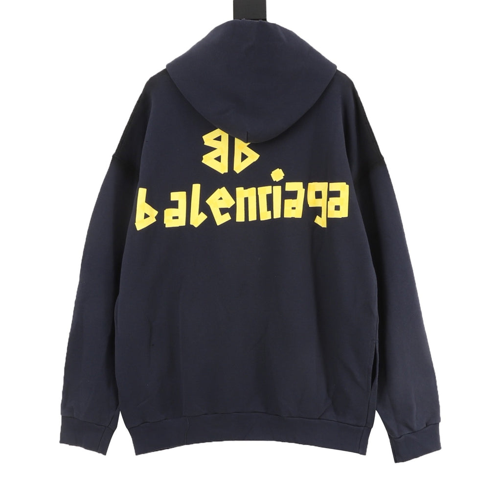 Balenciaga 26SS Destroyed Logo Print Washed Hoodie