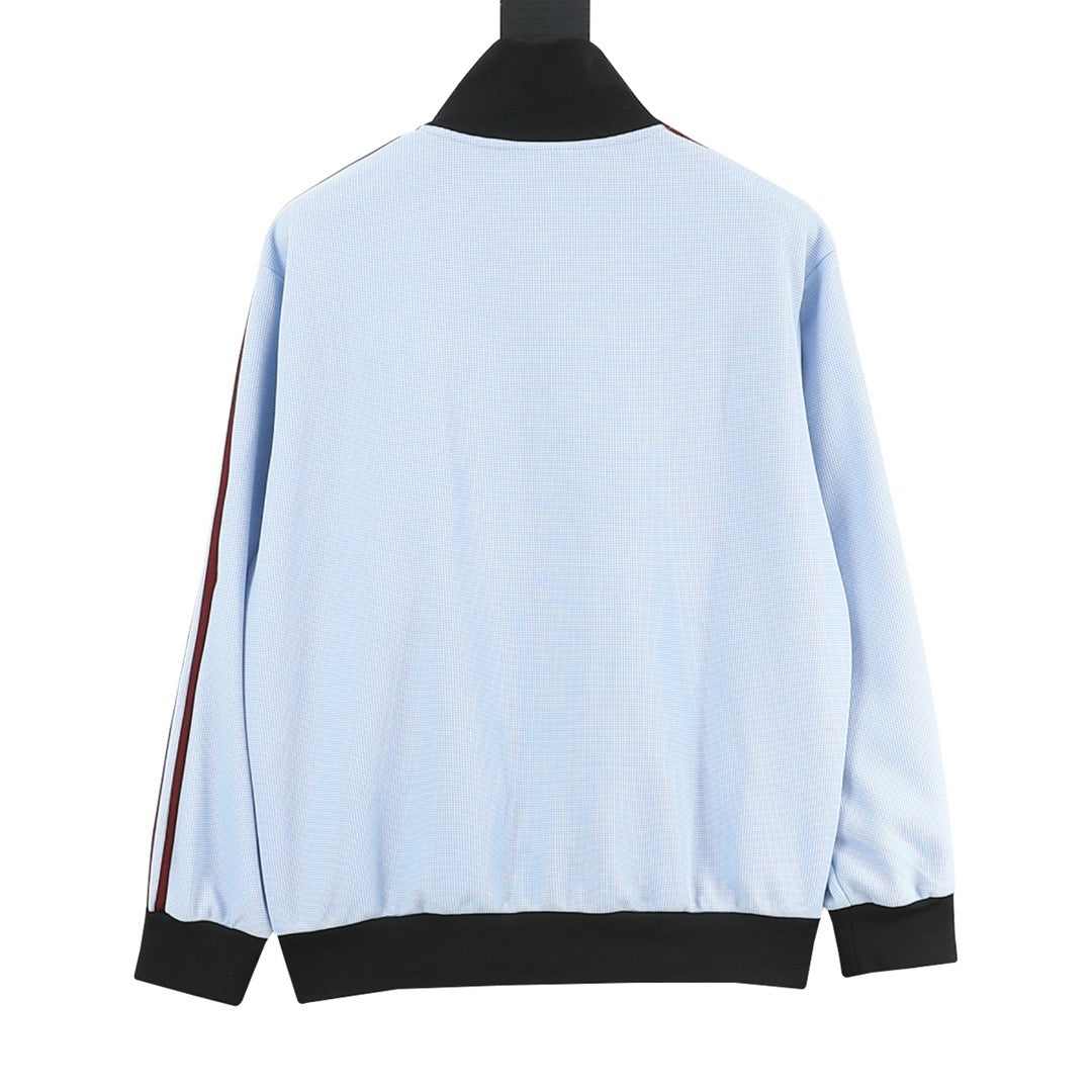 Adidas Originals American Retro Trefoil Track Jacket | Cream Burgundy Stripe Navy Trim