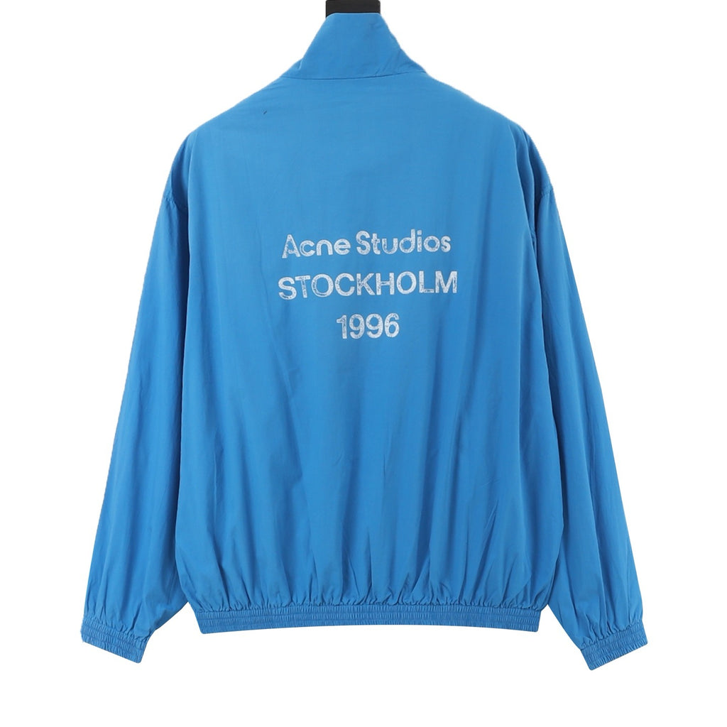 Acne Studios Women's Men's Bright Blue Stand-Collar Zip-Up Jacket