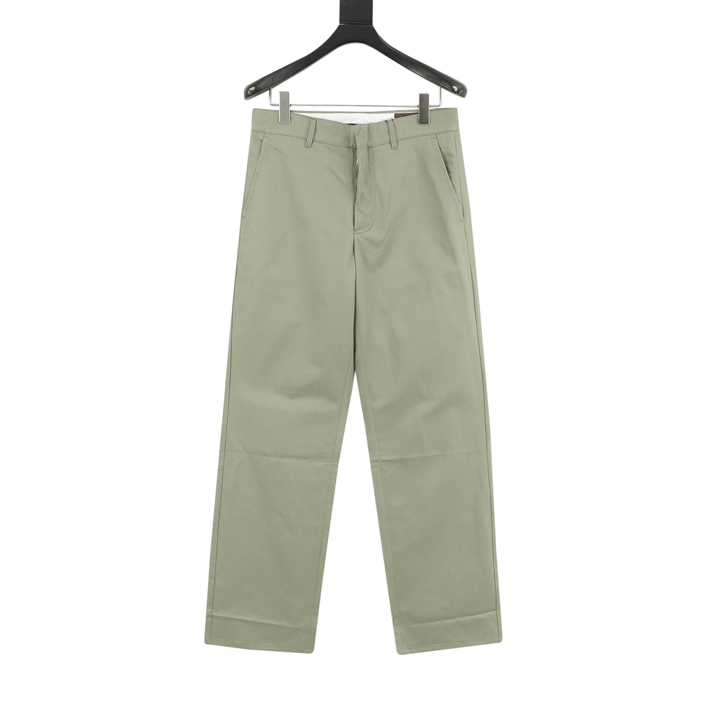 Louis Vuitton LV Leather Tag Silk-Cotton Crepe Straight-Leg Trousers