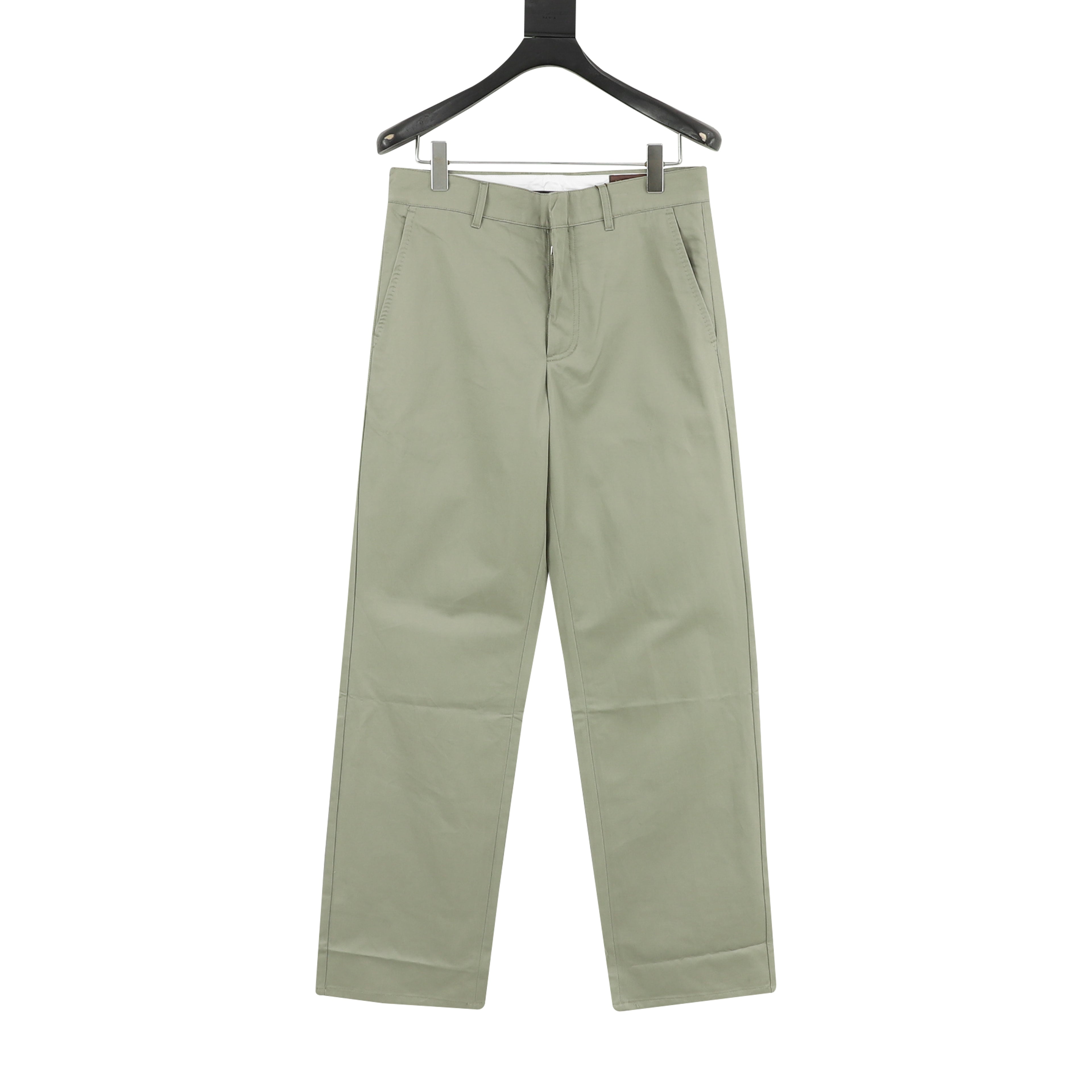 Louis Vuitton LV Leather Tag Silk-Cotton Crepe Straight-Leg Trousers