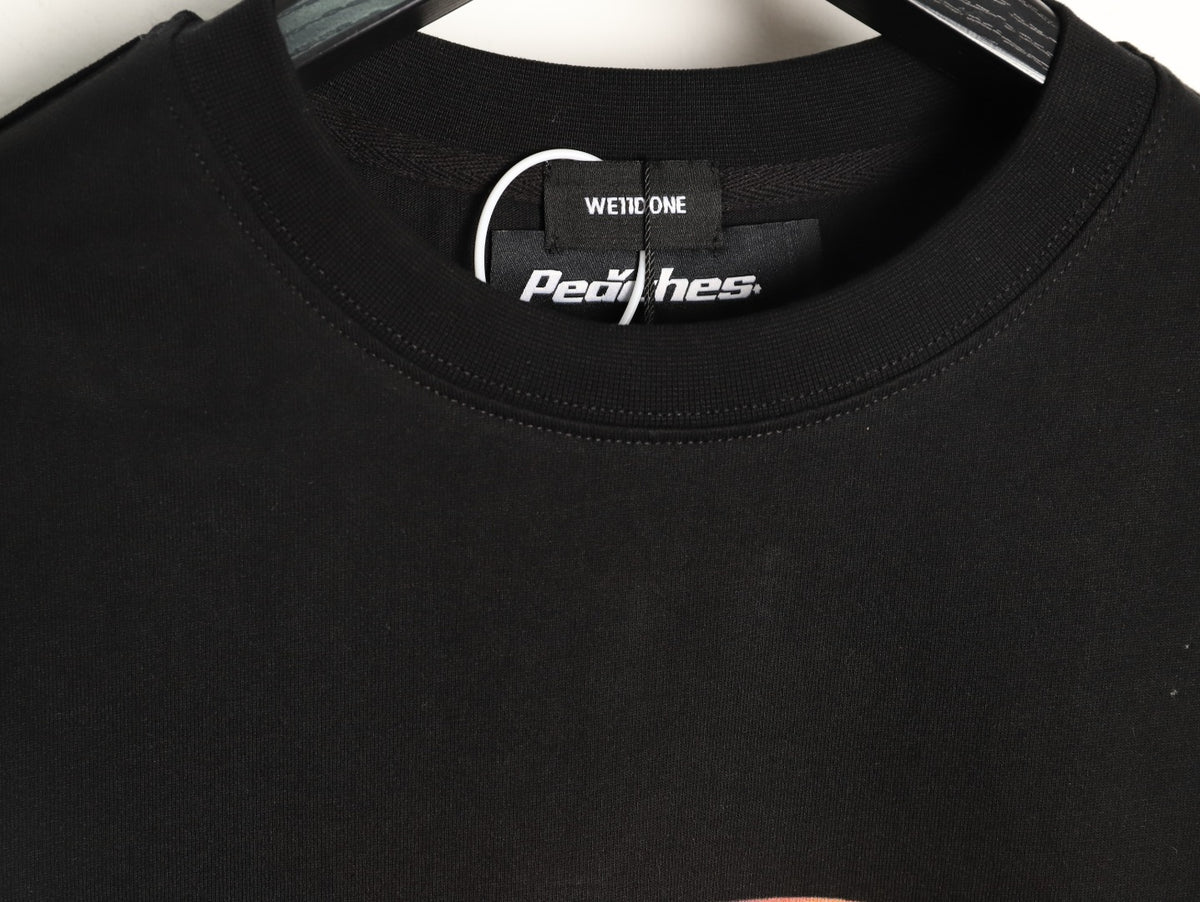We11done Men's Black Blurred Gradient Logo T-Shirt