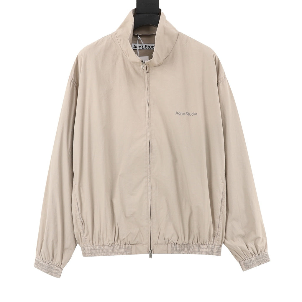 Acne Studios Women's Men's Beige Stand-Collar Zip-Up Jacket