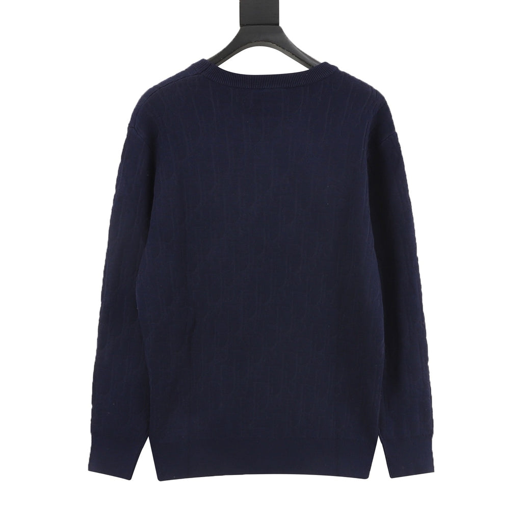 Dior CD Jacquard Crew Neck Knit Sweater