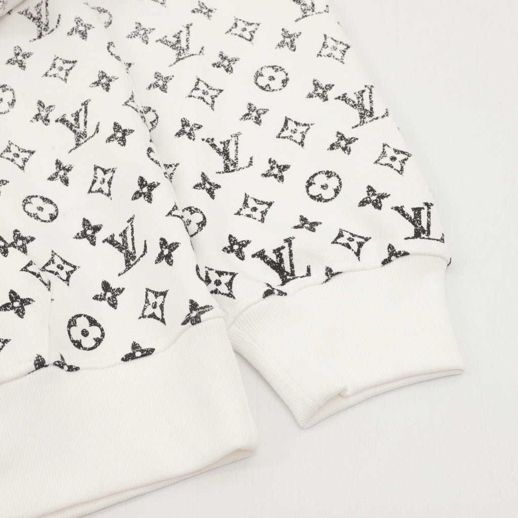 Louis Vuitton Women's Men's White Gradient Monogram Print Hoodie