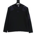 Loewe Anagram Patchwork Shoulder Button Crew Neck Knit Sweater