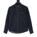AMI Paris Women's Men's Heart Logo Dark Denim Shirt