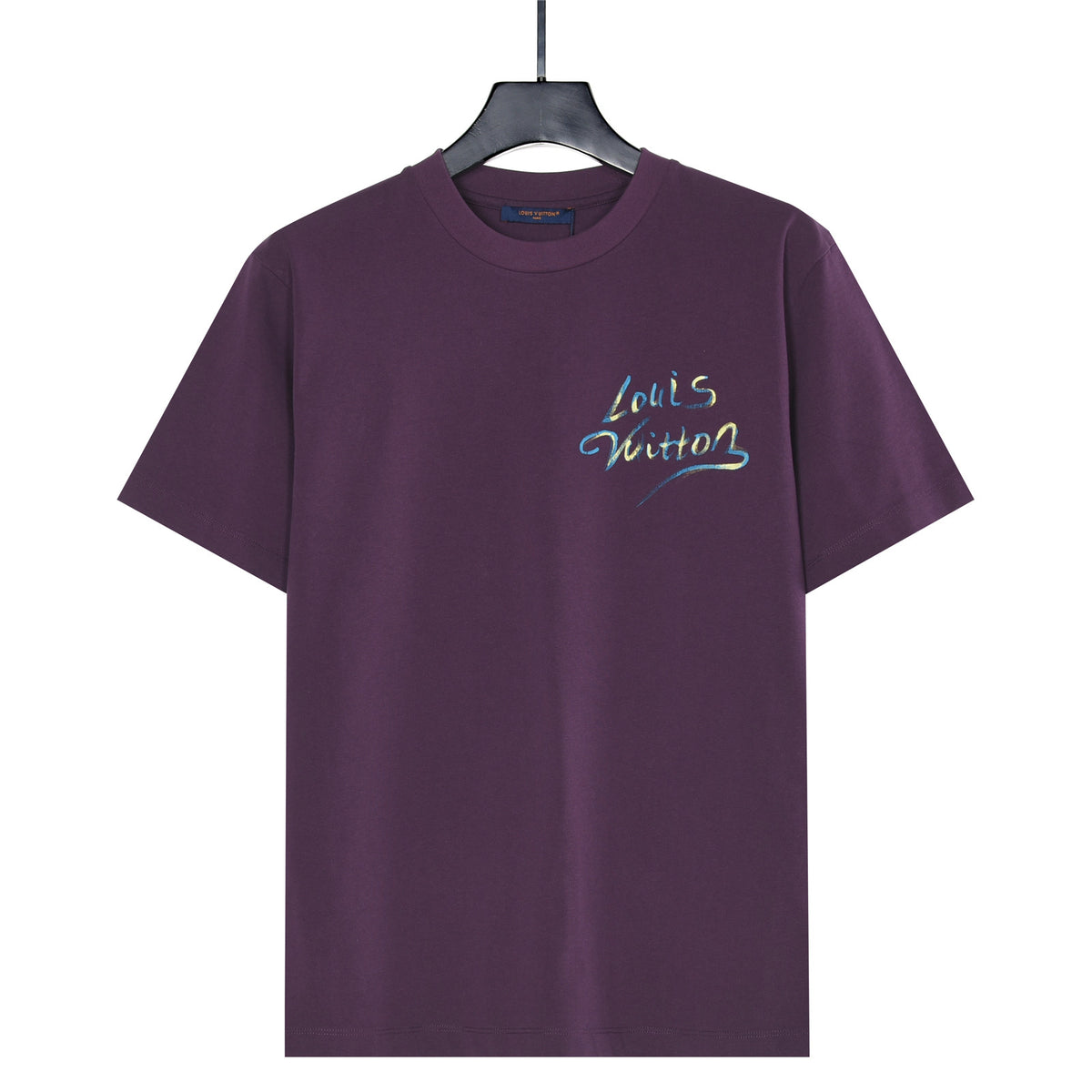 Louis Vuitton Purple Gradient Signature Script Short-Sleeve T-Shirt
