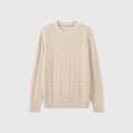 Loro Piana Women's Men's Beige Cable-Knit Crewneck Sweater