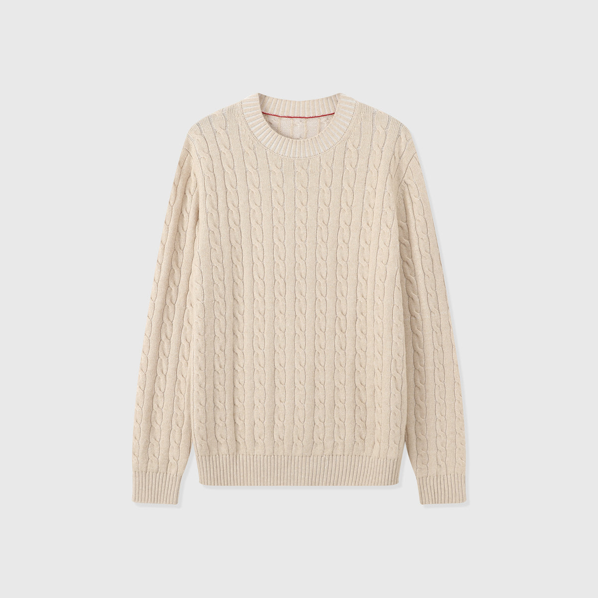 Loro Piana Women's Men's Beige Cable-Knit Crewneck Sweater