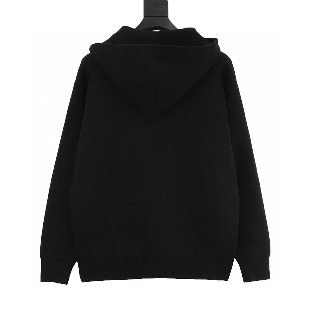 Loewe Leather Patch Pocket Zip-Up Hooded Jacket