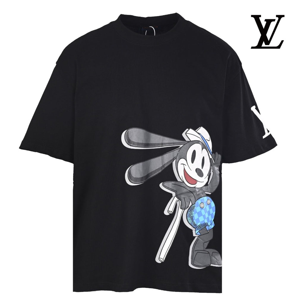Louis Vuitton Men's Black Oswald Cartoon Print T-Shirt