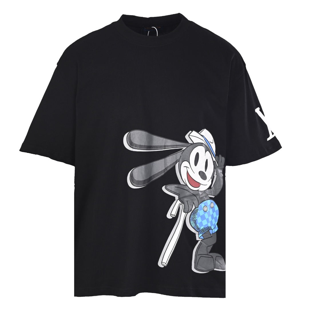 Louis Vuitton Oswald Cartoon Print Short-Sleeve T-Shirt in Black