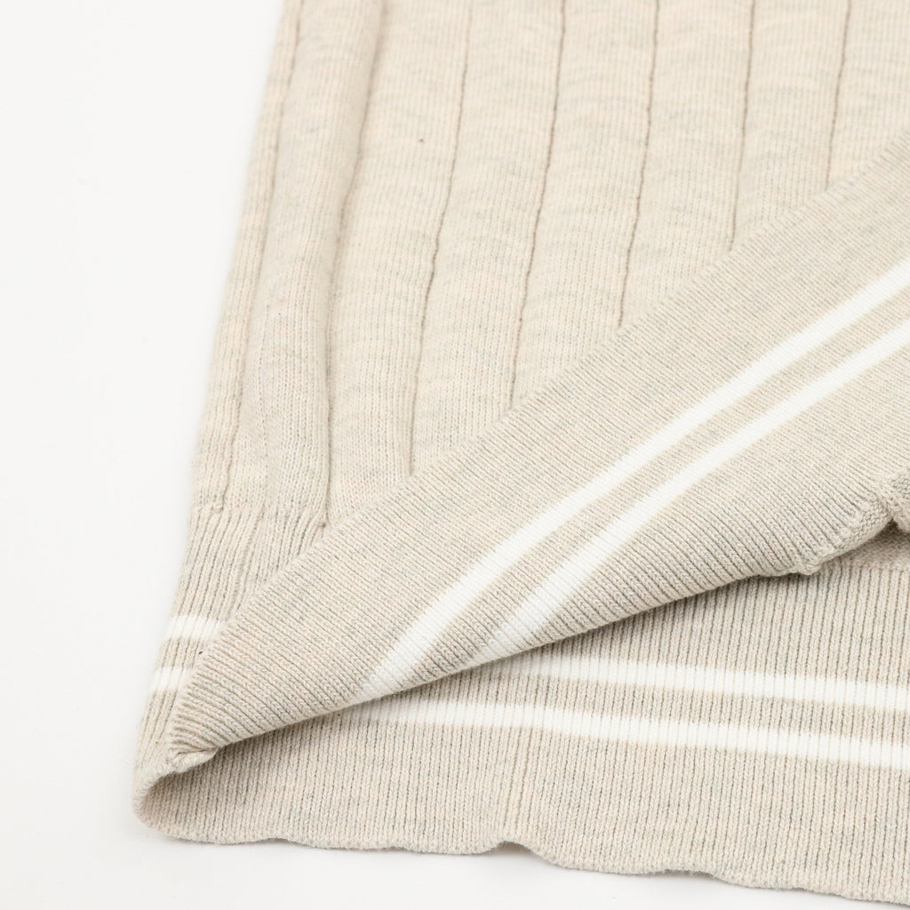 Brunello Cucinelli Striped Patchwork Knit Short-Sleeve Top