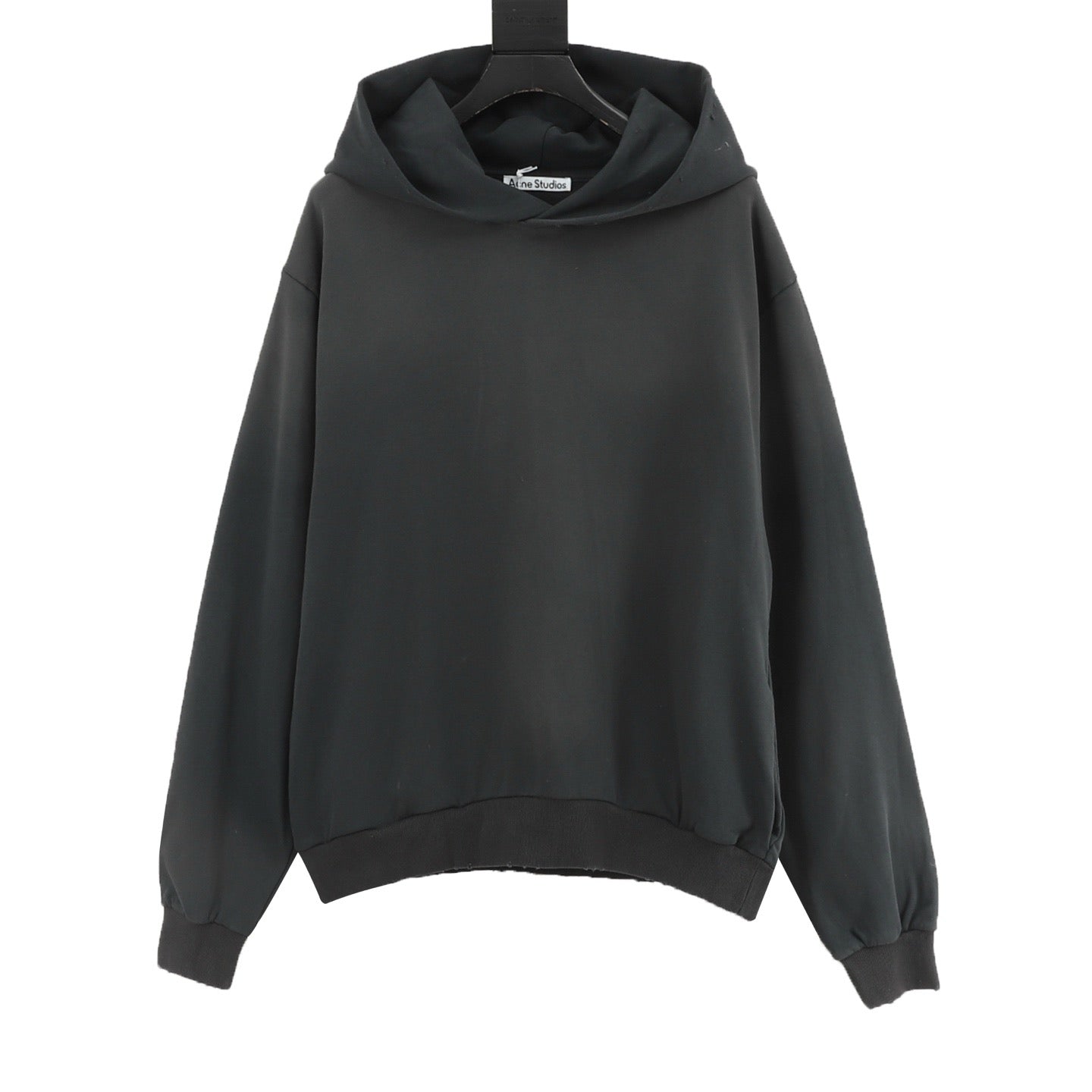 Acne Studios Six-Color Spray Paint Distressed Back Letter Hoodie | Light Grey Oversized Luxury Sweatshirt