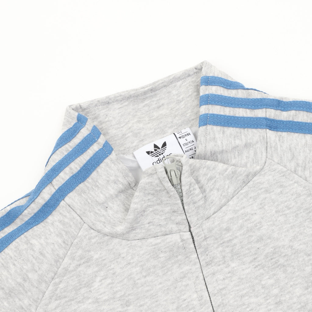 Adidas Women's & Men's Light Grey Blue 3-Stripes Full-Zip Track Jacket