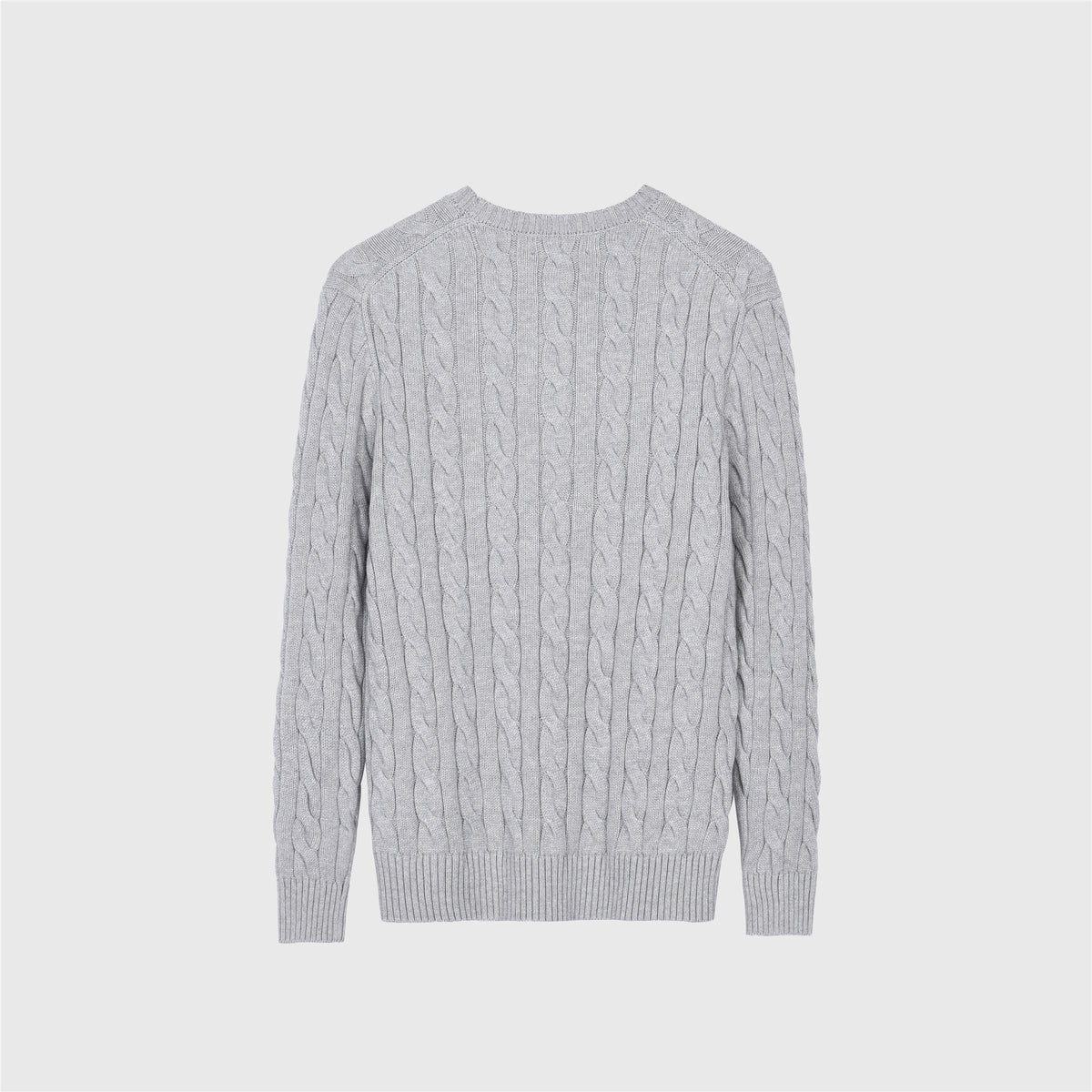Polo Ralph Lauren Women's Men's Light Grey Cable Knit Crewneck Sweater