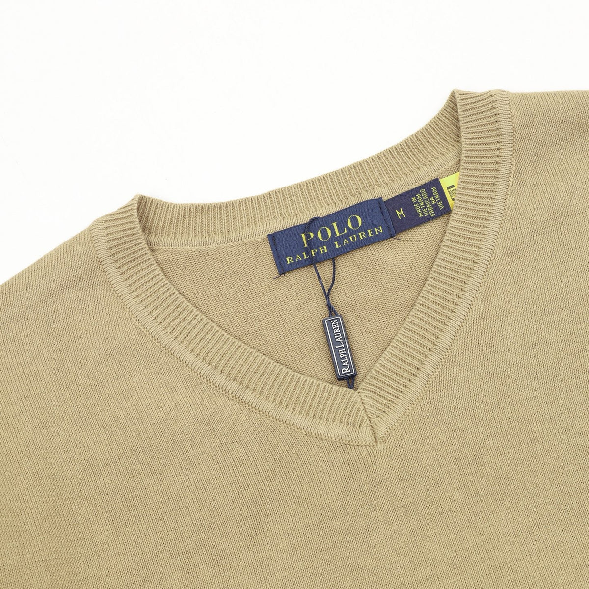 Polo Ralph Lauren Women's Men's Khaki Pony Logo V-Neck Sweater