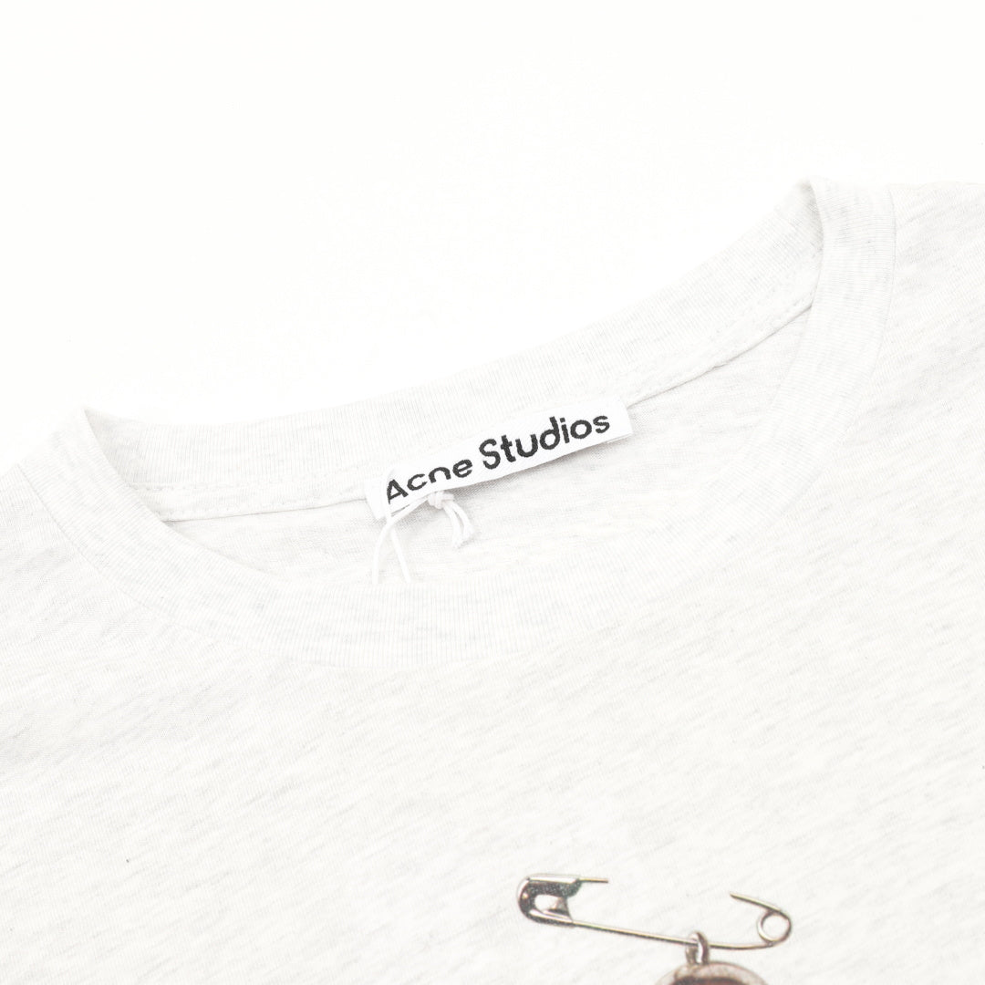 Acne Studios Light Grey Ornament Print T-Shirt