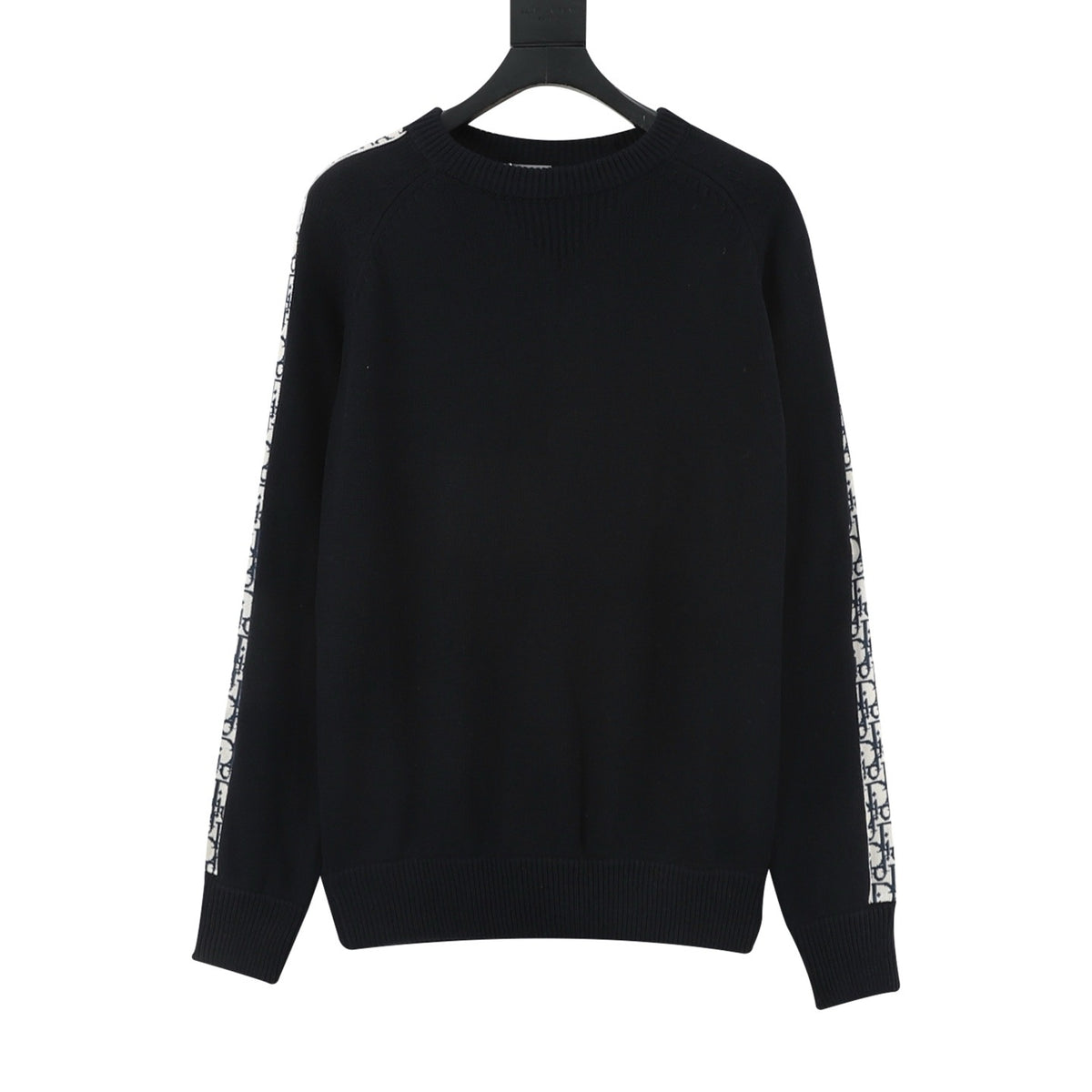Dior Women's Men's Black Oblique Stripe Crewneck Sweater