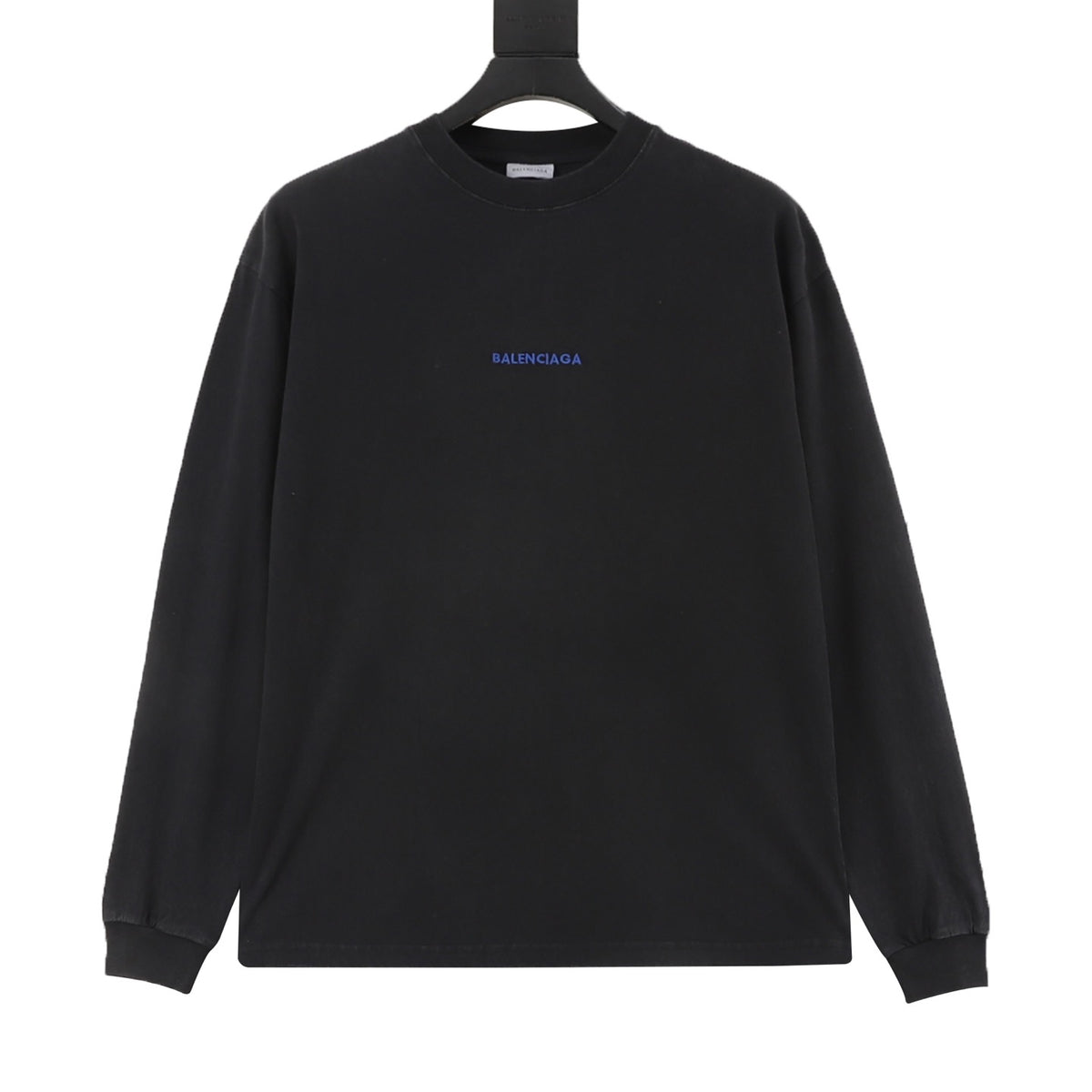 Balenciaga Women's Men's Black Back Logo Long-Sleeve T-Shirt