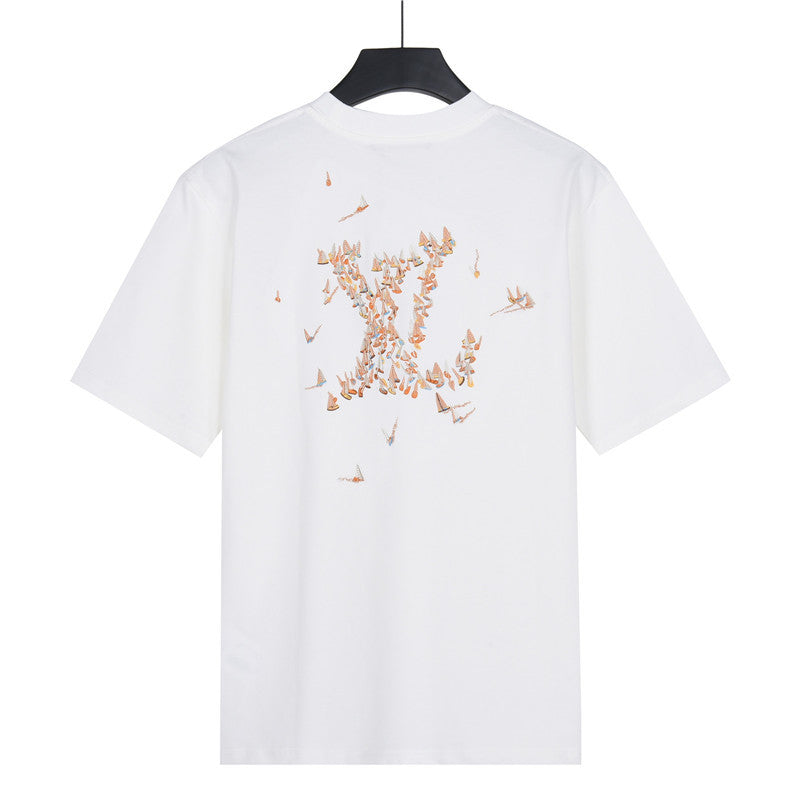 Louis Vuitton Mini LV Embroidered Short-Sleeve T-Shirt in White