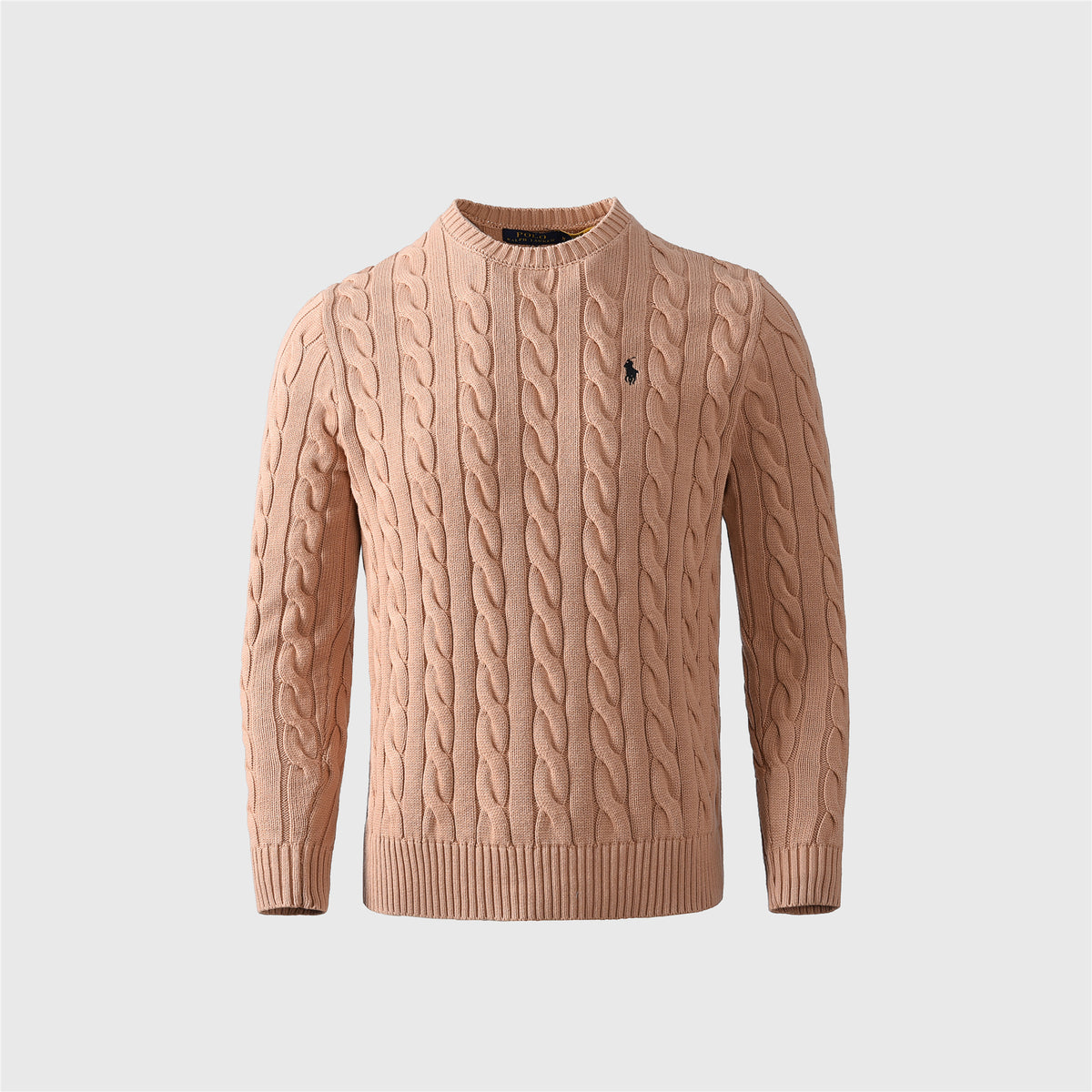 Polo Ralph Lauren Women's Men's Camel Cable Knit Crewneck Sweater