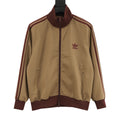 Adidas Originals American Retro Trefoil Track Jacket | Cream Burgundy Stripe Navy Trim