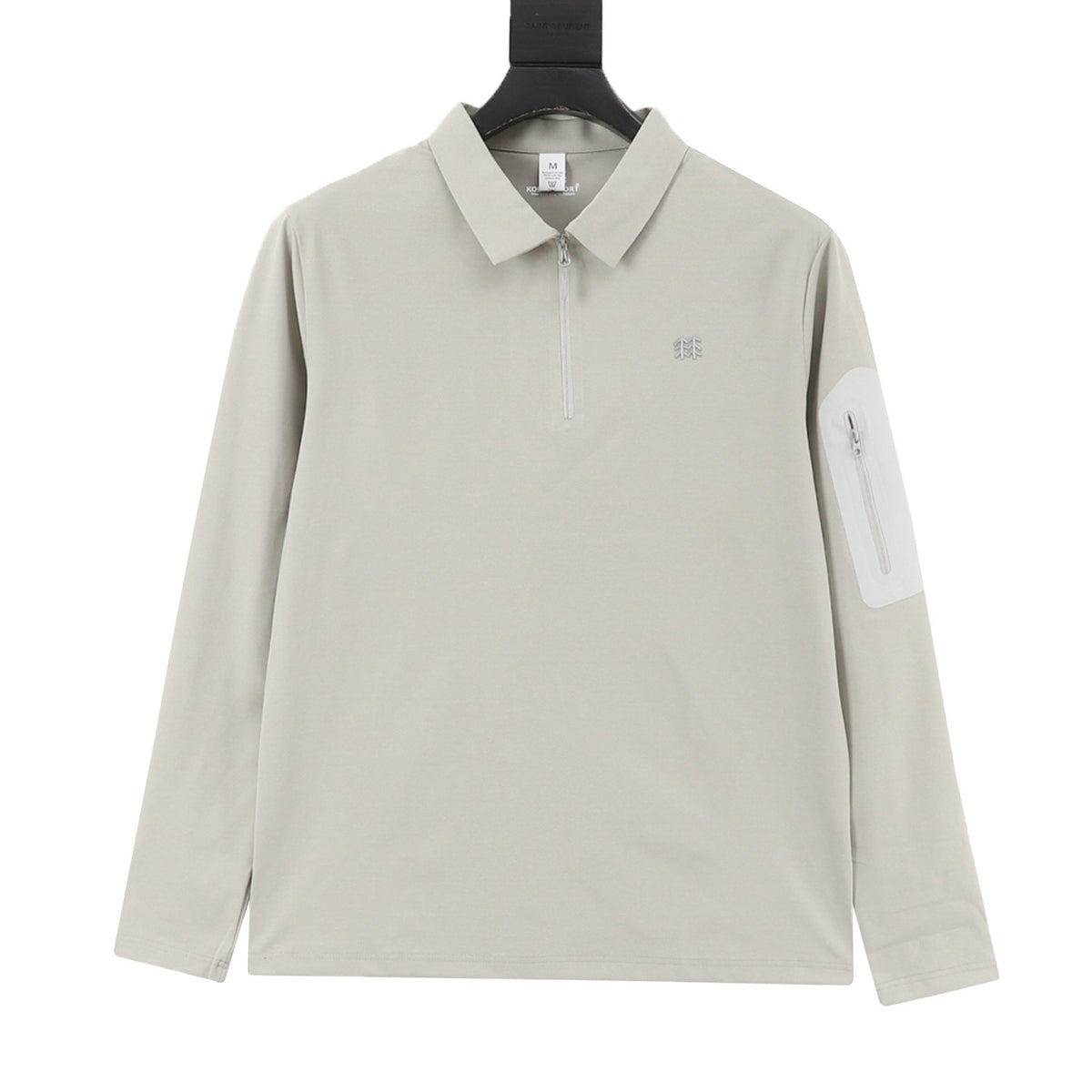 KOLON SPORT Women's & Men's Light Beige Long-Sleeve Half-Zip Polo