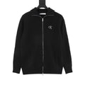 Calvin Klein Women's Men's Black Full-Zip Ribbed Knit Sweater