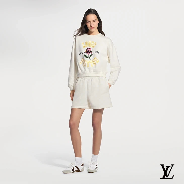 Louis Vuitton White Terry Cuffed Drawstring Shorts