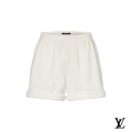 Louis Vuitton White Terry Cuffed Drawstring Shorts