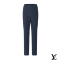 Louis Vuitton Navy Subtle LV Jacquard Trousers